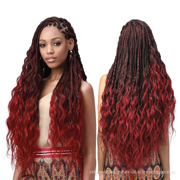 30inch Long synthetic ombre braiding hair Curly Egyotian Water Wave Crochet Wavy Braiding Hair